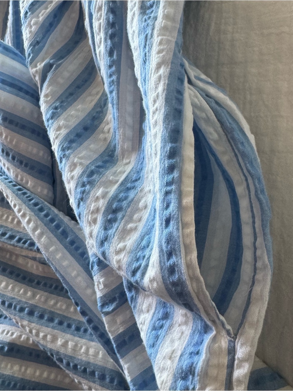 Caroline Constas Blue White Smocked Maxi Dress Coastal Old Money Preppy Modest - Picture 4 of 7